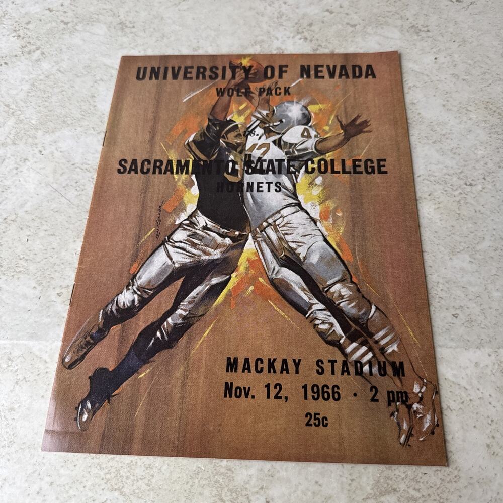 University Of Nevada Wolf Pack Vs Sacramento State College May 12, 1966 Program